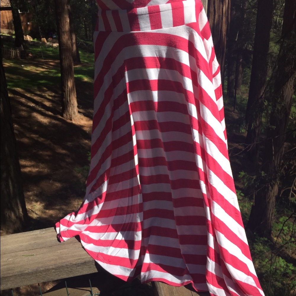 Bebe dusty rose and white striped halter sun dress - Picture 5 of 12
